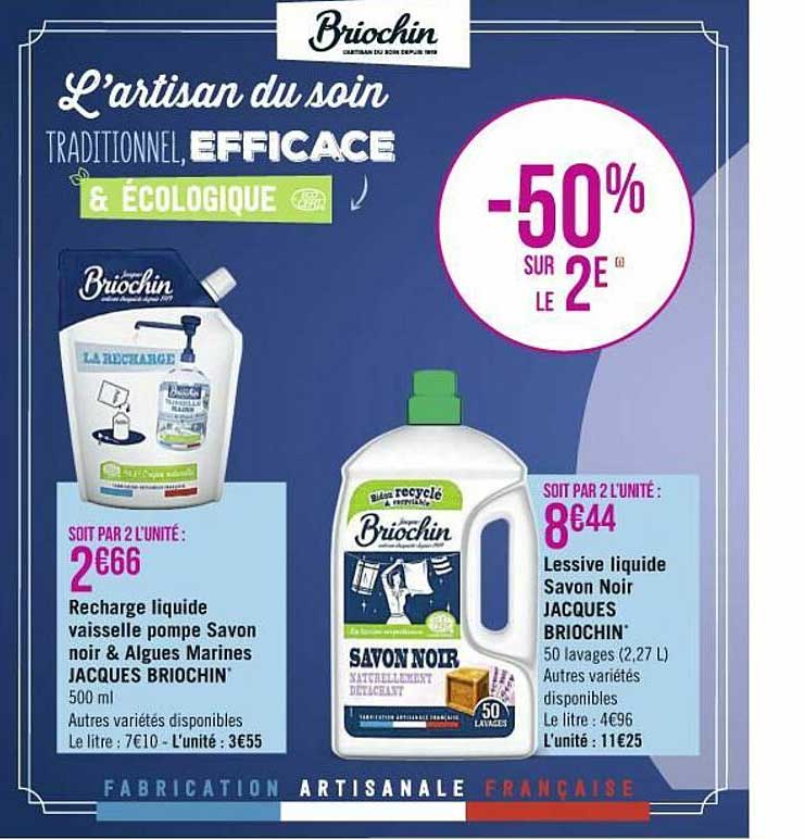 recharge liquide vaisselle pompe savon noir & algues marines jacques briochin', lessive liquide savon noir jacques briochin'