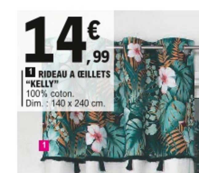 rideau à oeillets "kelly"