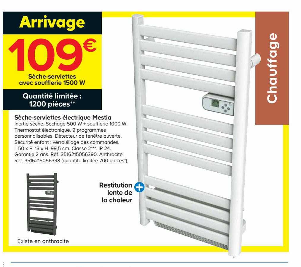 sèche-serviettes électrique mestia