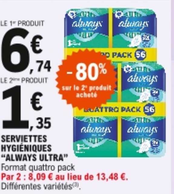 serviettes hygiéniques "always ultra"