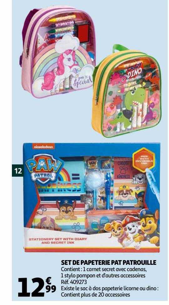 set de papeterie pat patrouille
