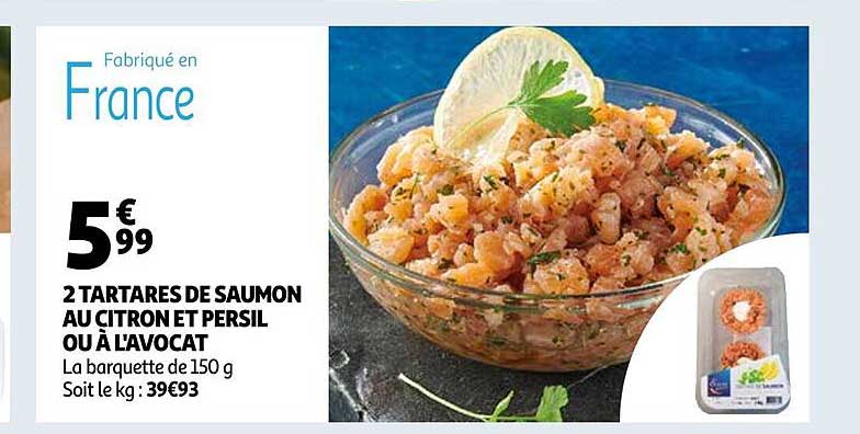 2 Tartares De Saumon Au Citron Et Persil Ou à L'avocat