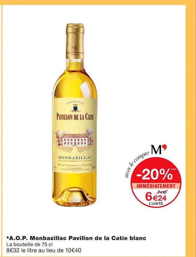 a.o.p. monbazillac pavillon de la catie blanc