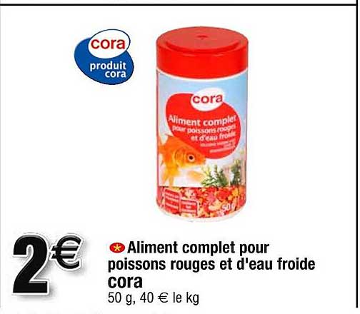 Aliment Complet Pour Poissons Rouges Et D'eau Froide Cora