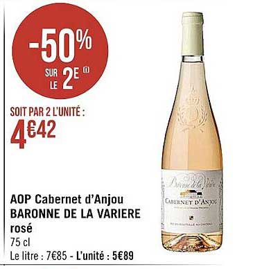 aop cabernet d'anjou baronne de la variere rosé