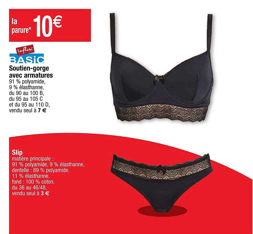 basic soutien-gorge avec armatures ou slip