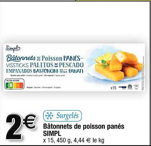 Bâtonnets De Poisson Panés Simpl