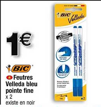 Bic Feutres Velleda Bleu Pointe Fine