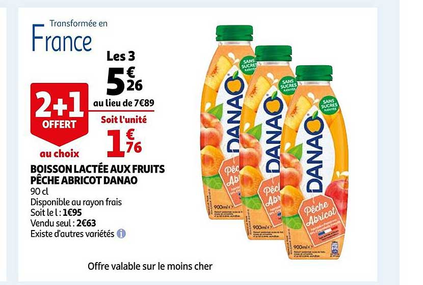 boisson lactée aux fruits pêche abricot danao