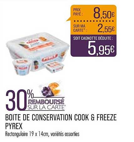 boîte de conservation cook & freeze pyrex