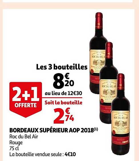bordeaux supérieur aop 2018 roc du bel air rouge