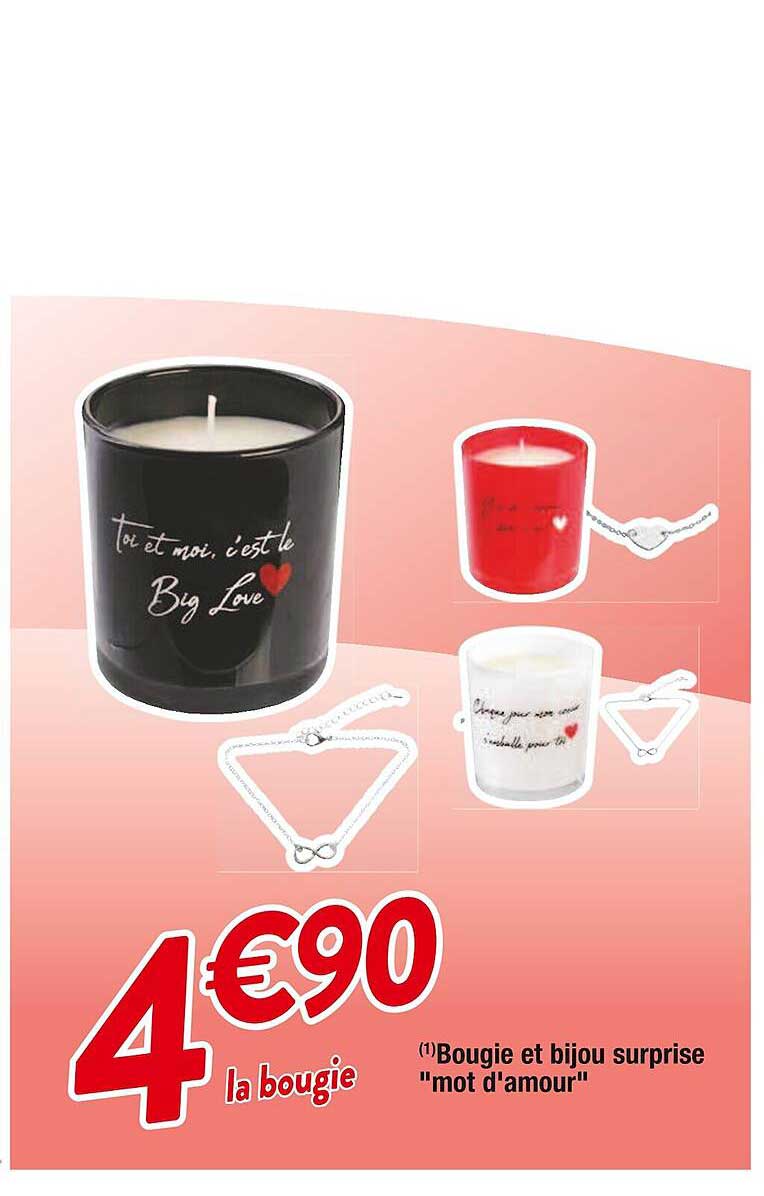 bougie et bijou surprise "mot d'amour"