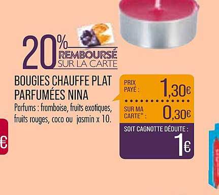 bougies chauffe plat parfumées nina