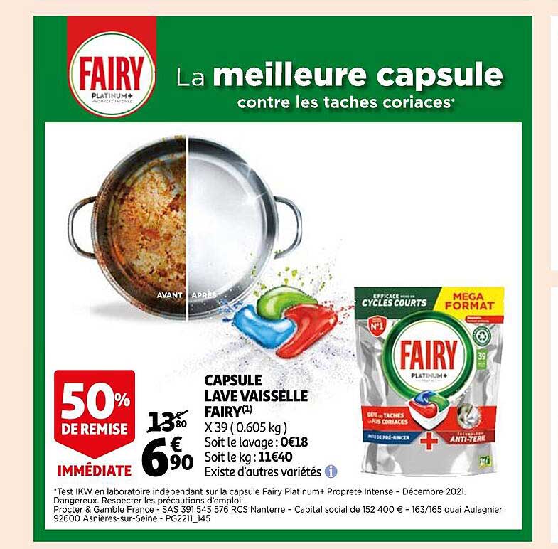 capsule lave vaisselle fairy