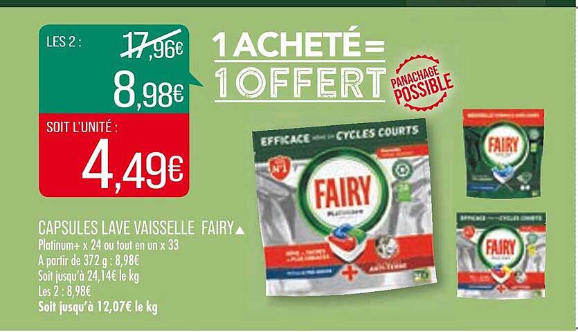 capsules lave vaisselle fairy