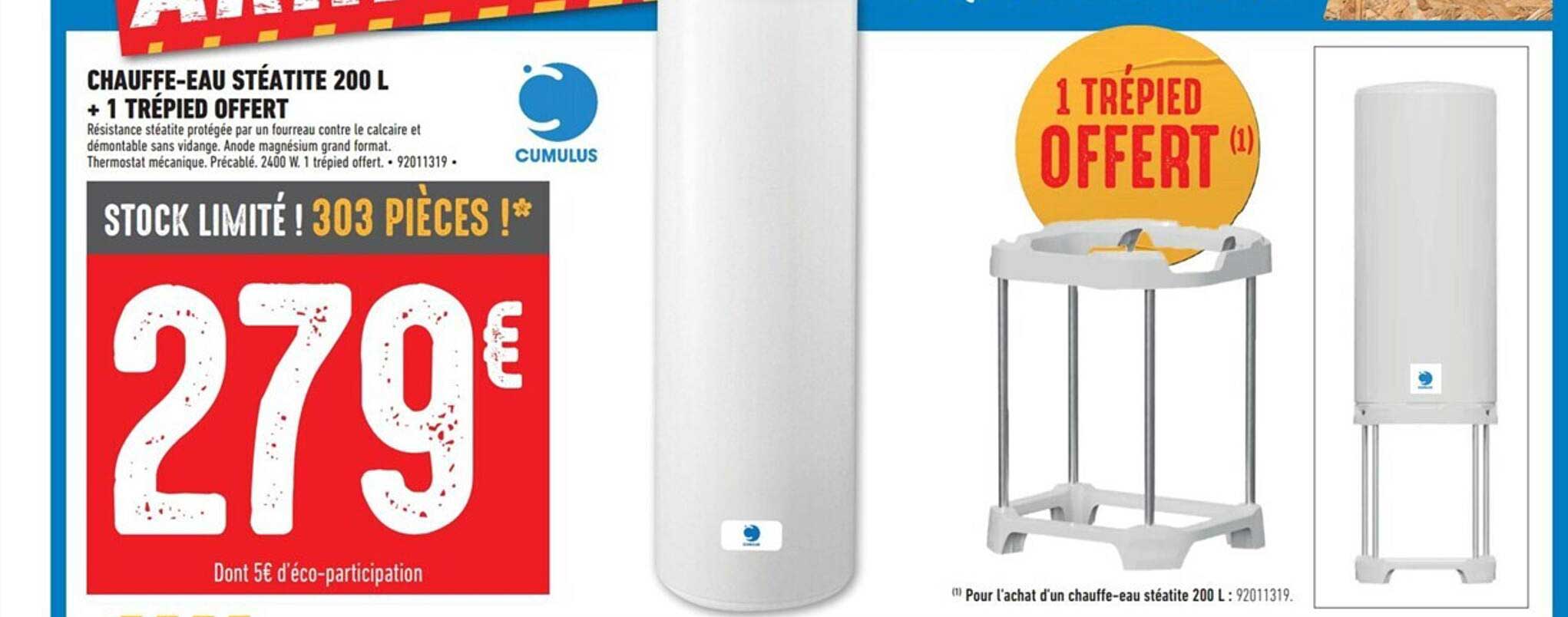 chauffe-eau stééatite + 1 trépied offert