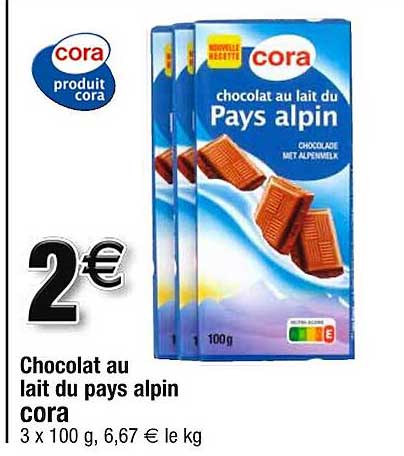 Chocolat Au Lait Du Pays Alpin Cora