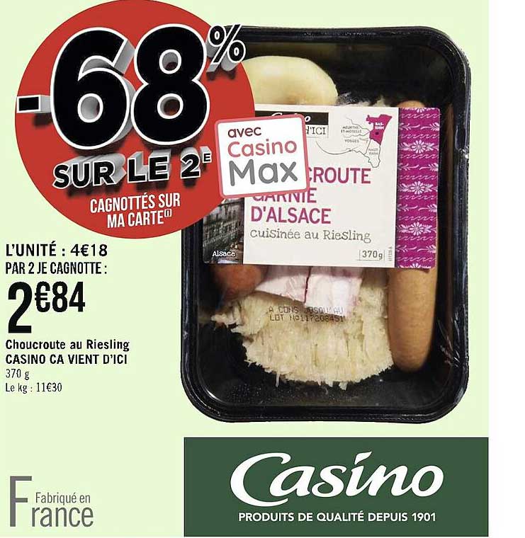 choucroute au riesling casino ca vient d'ici