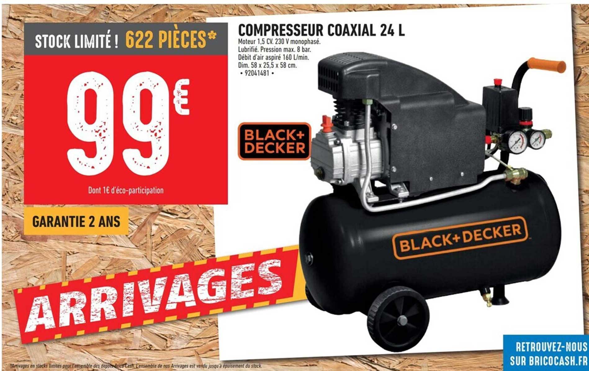 compresseur coaxial 24 l black+decker