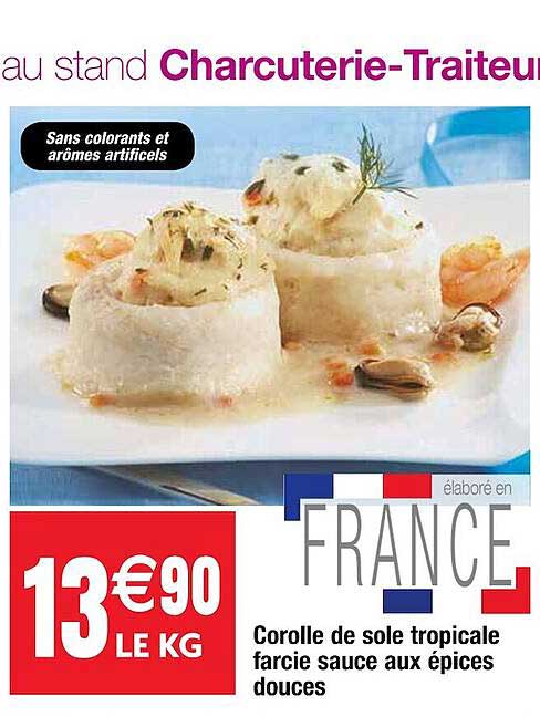 corolle de sole tropicale farcie sauce aux épices douces