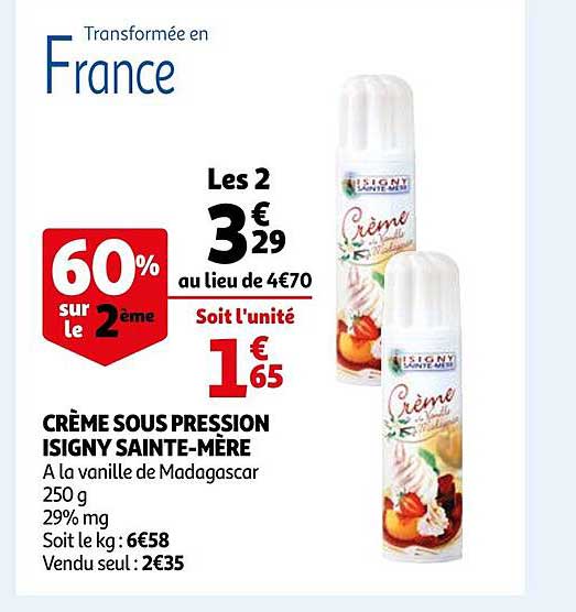 crème sous pression isigny sainte-mère