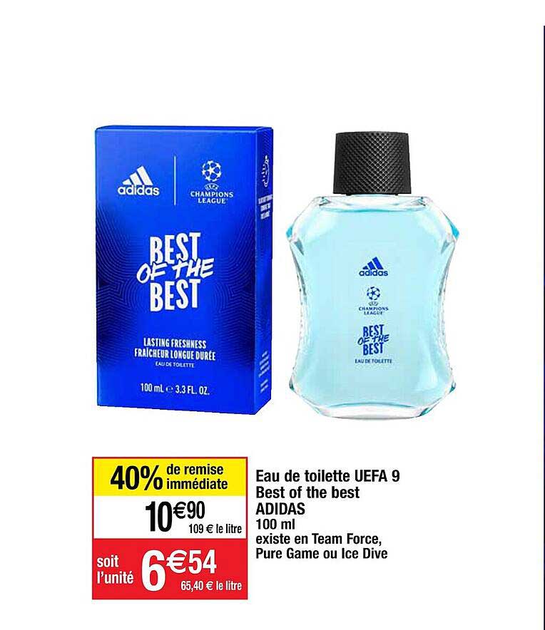 eau de toilette uefa 9 best of the best adidas