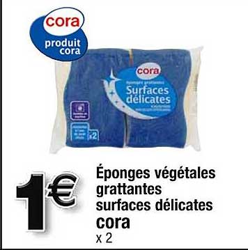 éponges végétales grattantes surfaces délicates cora