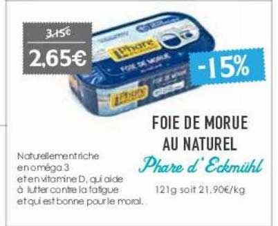foie de morue au naturel phare d'eckmühl