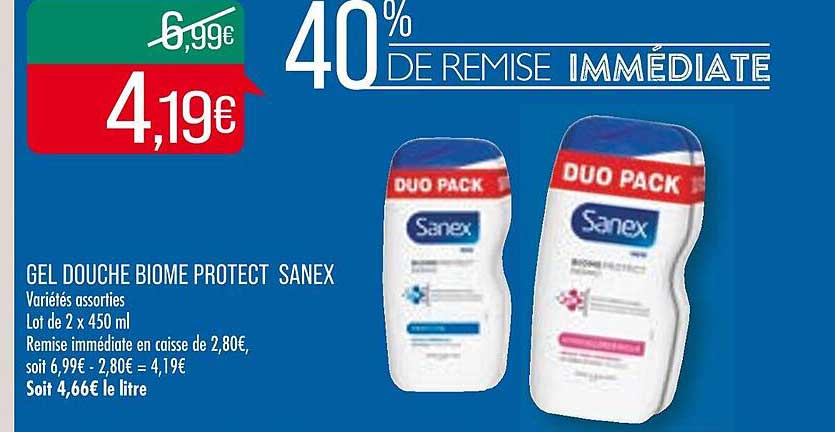 gel douche biome protect sanex