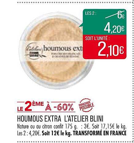 houmous extra l'atelier blini