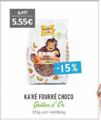 ka'ré fourré choco grillon d'or