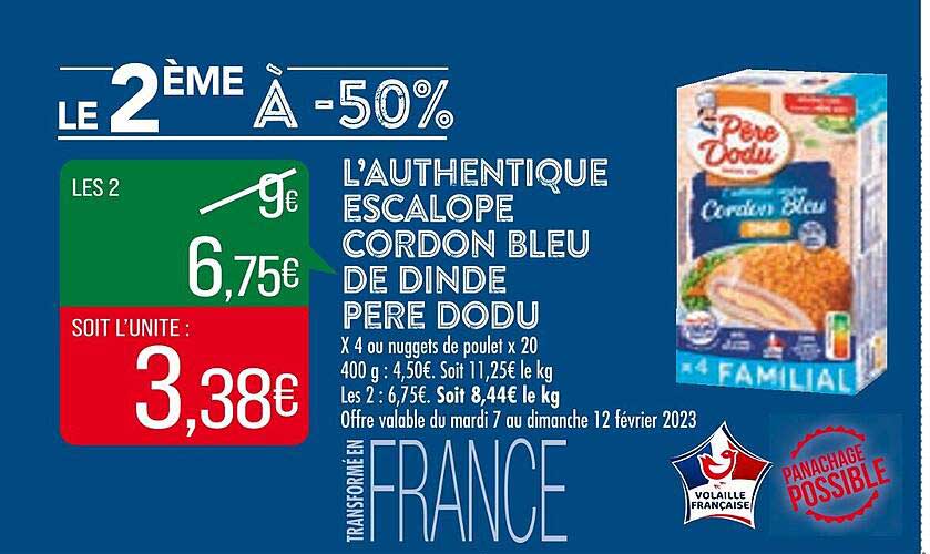 l'authentique escalope cordon bleu de dinde père dodu