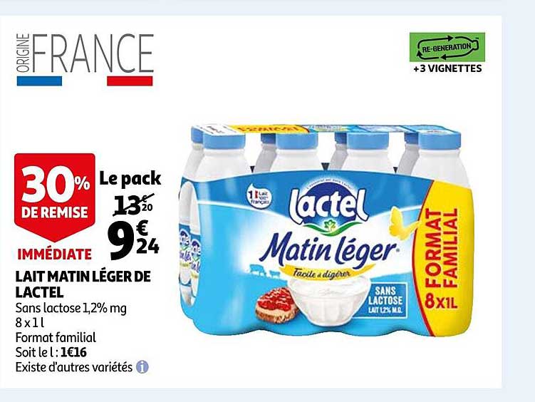 Lait Matin Léger De Lactel