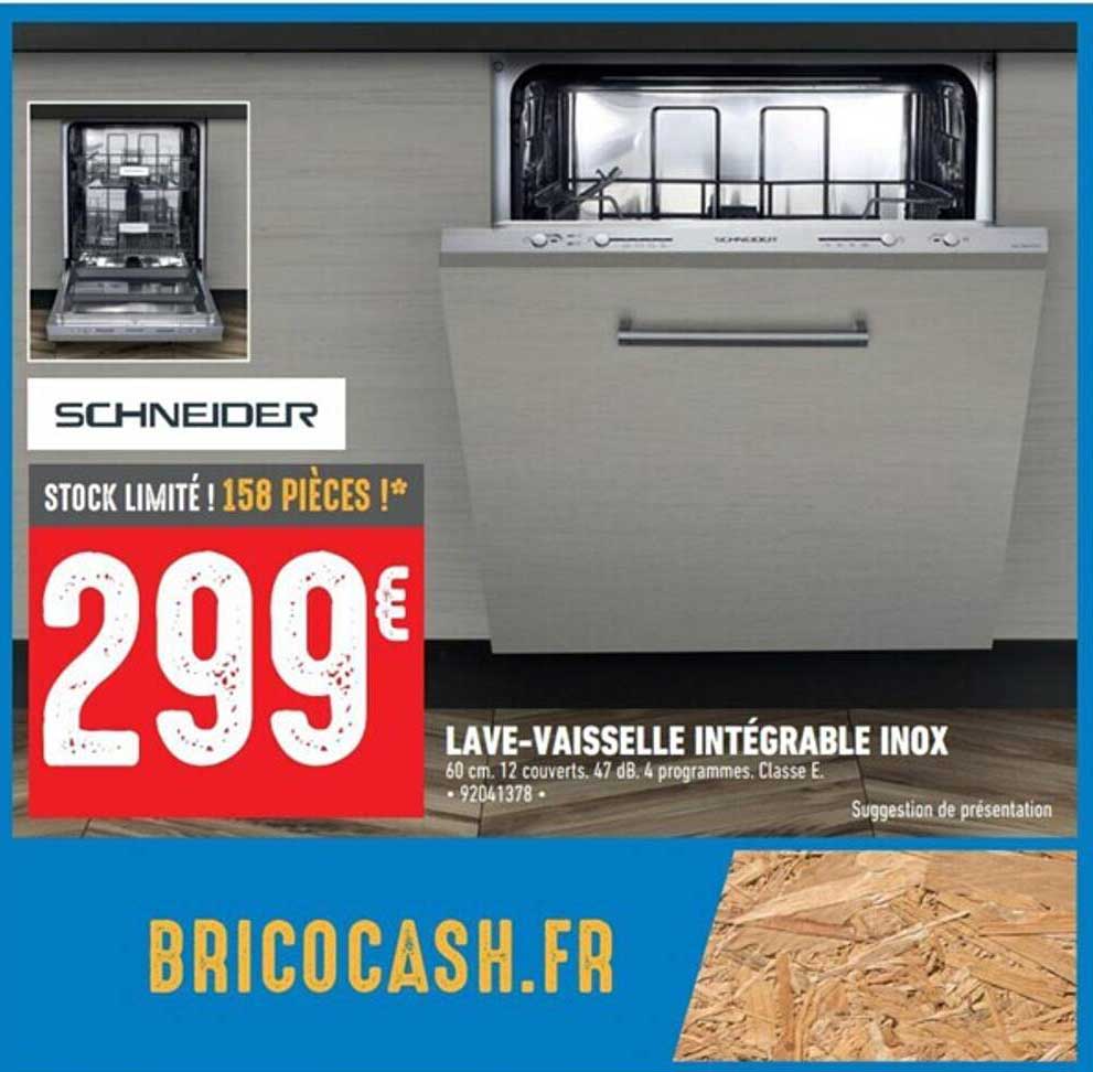 lave-vaisselle intégrable inox schneider