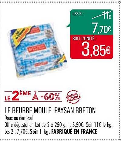 le beurre moulé paysan breton