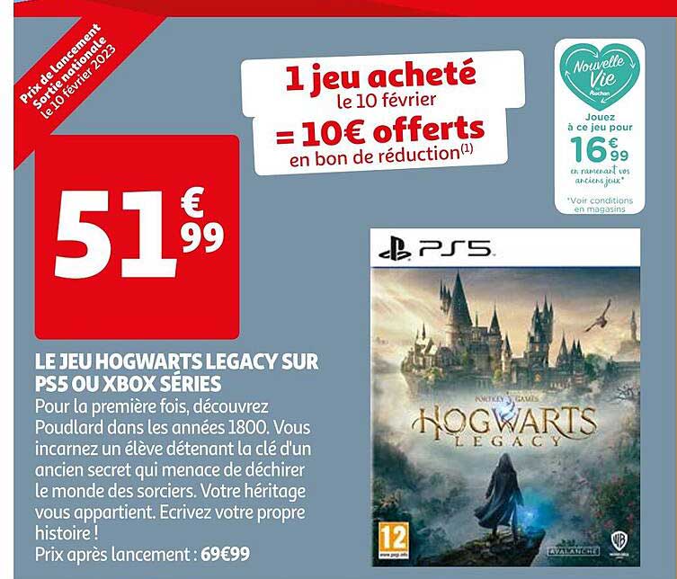 le jeu hogwarts legacy sur ps5 ou xbox séries