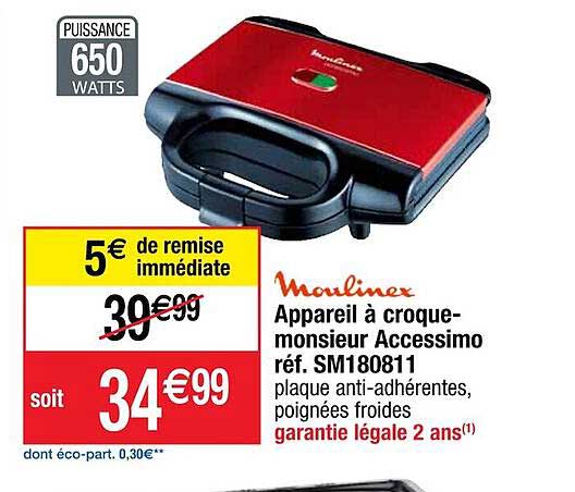 moulinex appareil à croque-monsieur accessimo