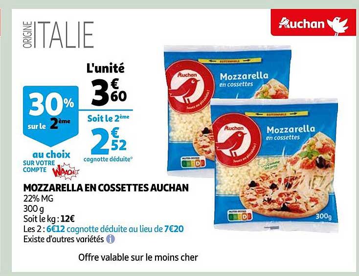 Mozzarella En Cossettes Auchan