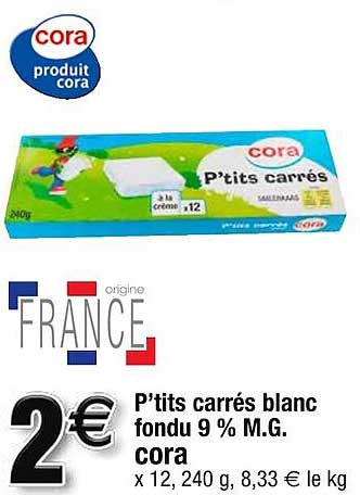 p'tits carrés blanc fondu 9% mg