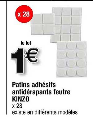 patins adhésifs antidérapants feutre kinzo