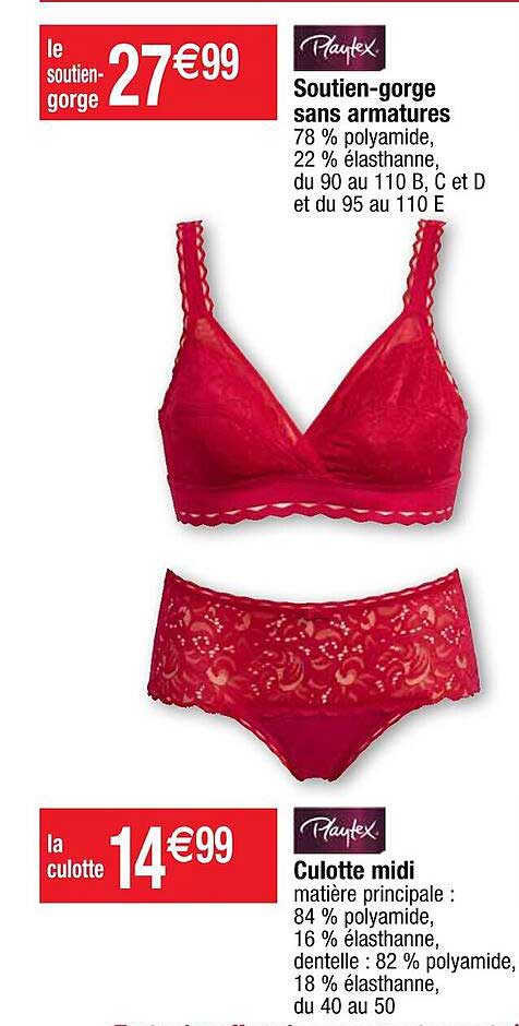 playtex culotte midi ou soutien-gorge sans armatures