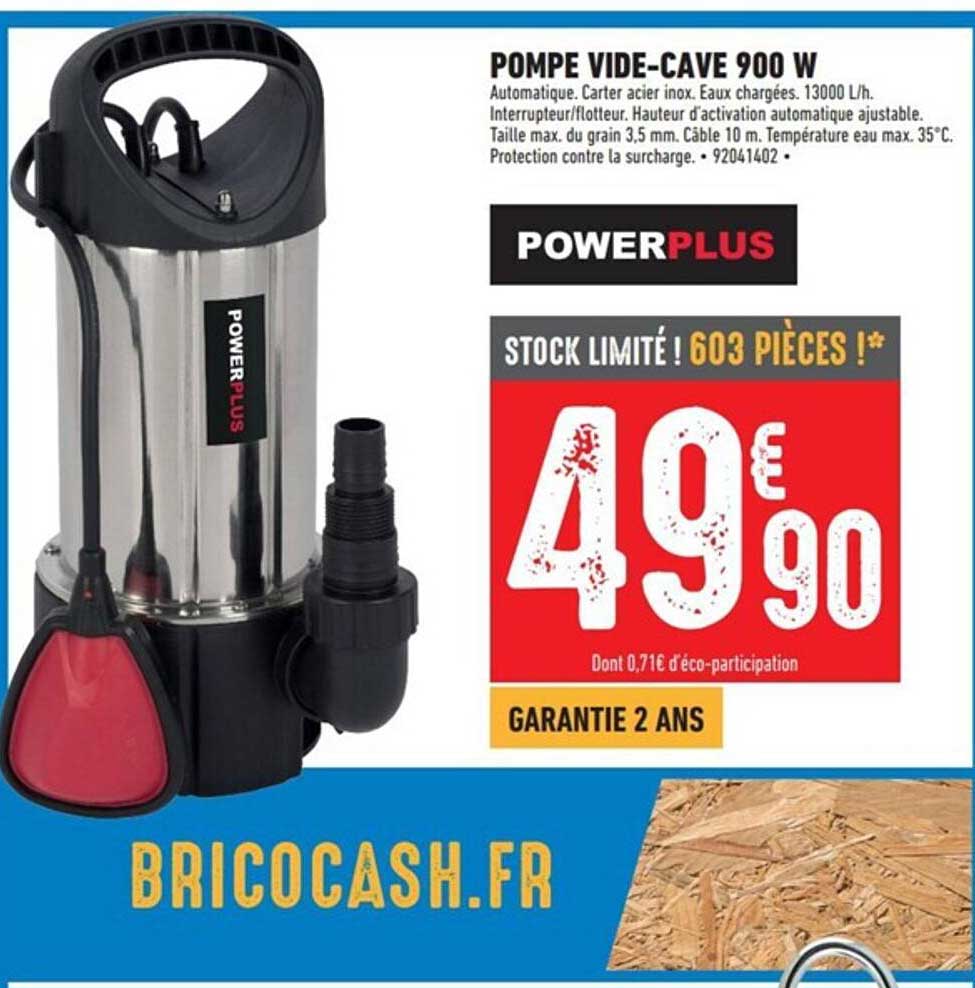 pompe vide-cave 900 w powerplus