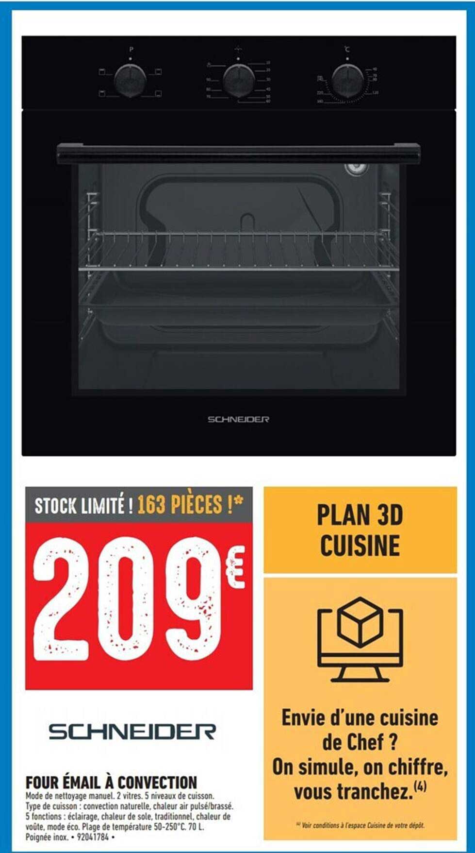 schneider four émail à convection