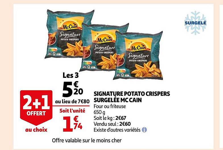 signature potato crispers surgelée mc cain