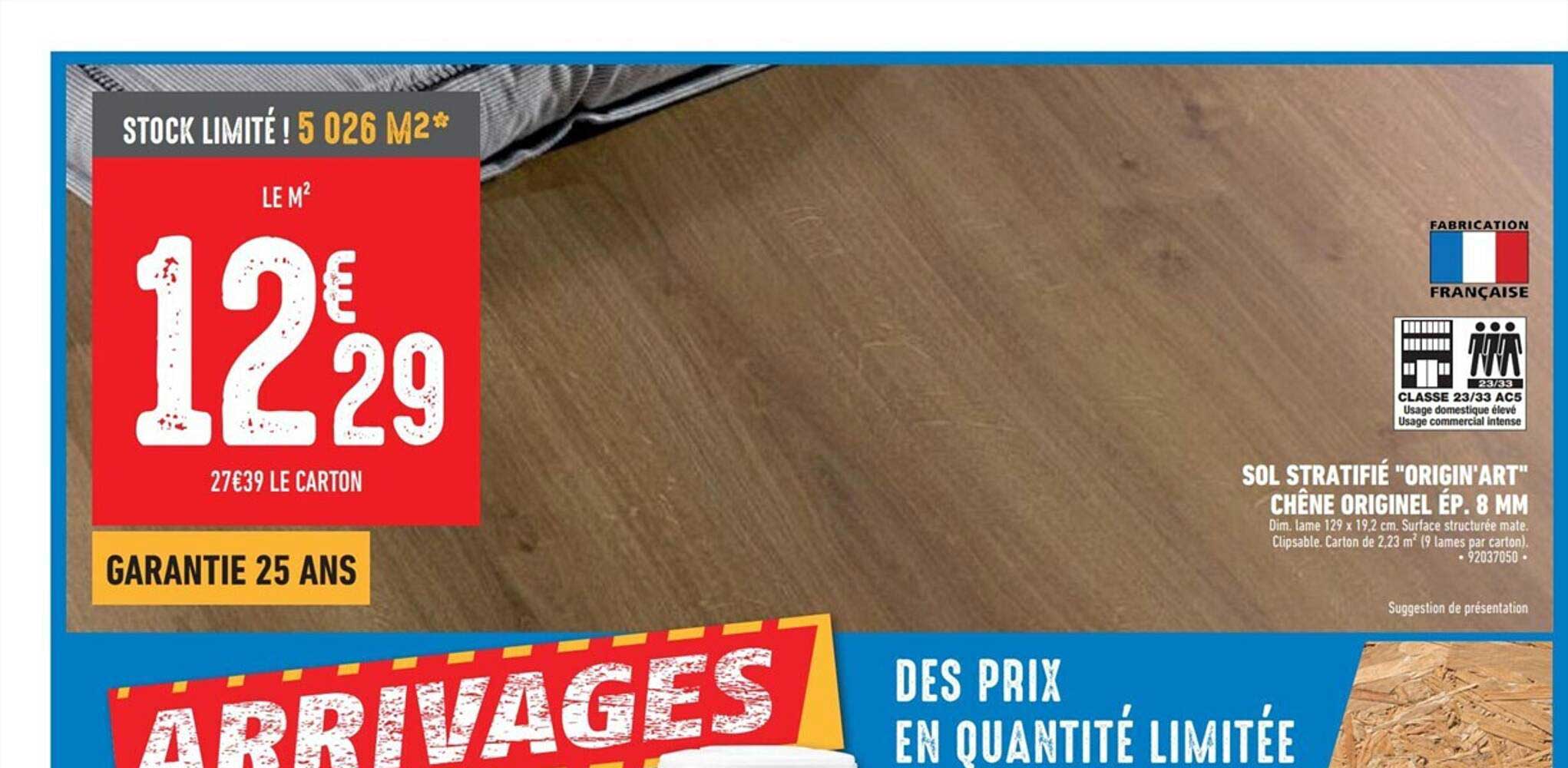 sol stratifié "origin'art" chêne originel ép. 0 mm