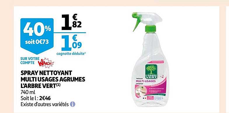 spray nettoyant multi usages agrumes l'arbre vert