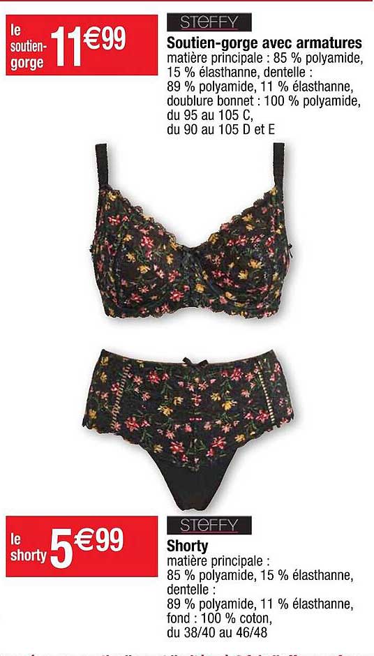 steffy shorty ou soutien-gorge avec armatures