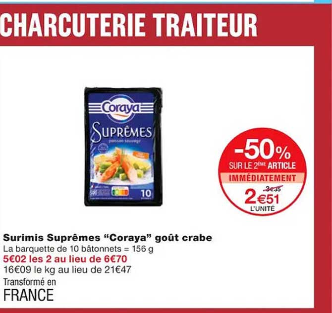 surimis suprêmes "coraya" goût crabe