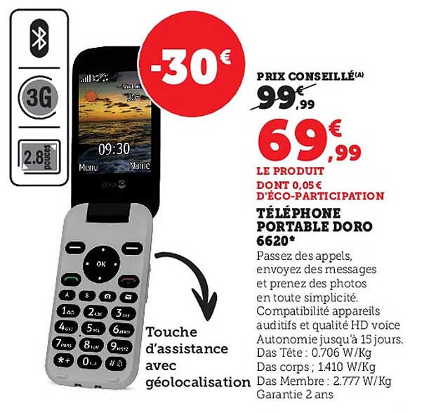 téléphone portable doro 6620