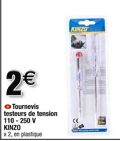 tournevis testeurs de tension 110+250v kinzo